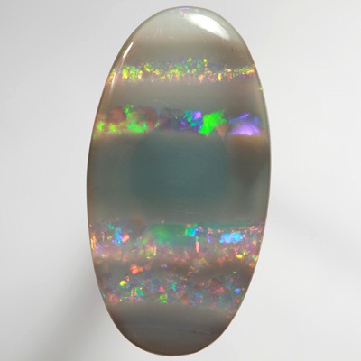 SOLID SEMI BLACK OPAL "Easter Egg" Banded pattern with bright fire, very unique SEE VIDEO